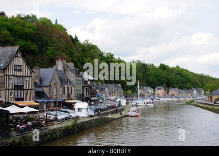 The town of Dinan on the river Rance in Brittany France Stock Photo