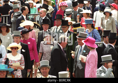 Hats galore at Royal Ascot ladies day 1993 Stock Photo