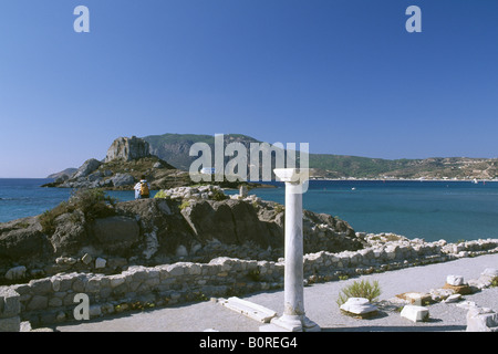 Ruins of the Agios Stefanos Basilica, Kos, Dodecanese, Greece Stock Photo