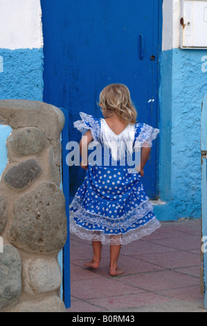 Spanish Child in her flamenco dress at 