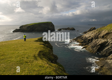 Cliffs on St Ninian's Isle, Shetland Islands, Scotland, UK Stock Photo