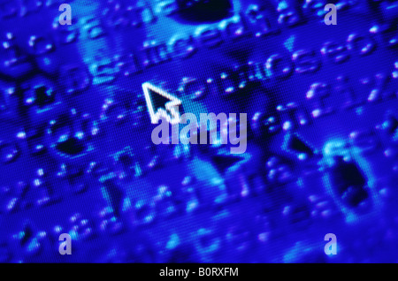 arrow on computer screen Stock Photo