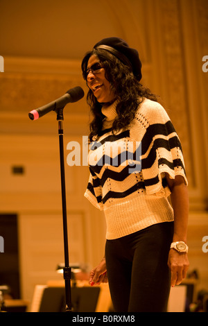 Natalie Cole in reheasal in New York City Stock Photo