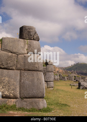 Saqsaywaman granite blocks Peru Stock Photo