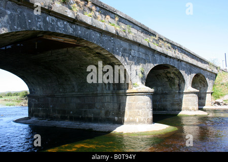 The old Belcoo bridge over the Belcoo River, Ireland Stock Photo