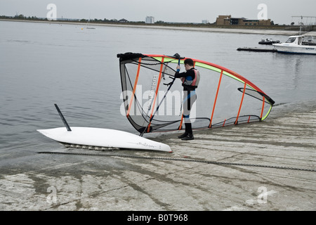 windsurfer packing up, Stock Photo