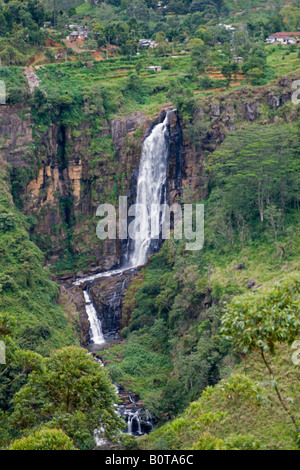 Devon Falls near Talawakele viewed from the road to Nuwara Eliya, Sri Lanka. Stock Photo