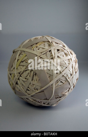 A ball made up of rubber bands