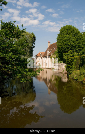 Convent on river Claise, Saint-Michel-en-Brenne, Indre, France. Stock Photo