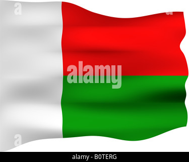 3d flag of Madagascar Stock Photo