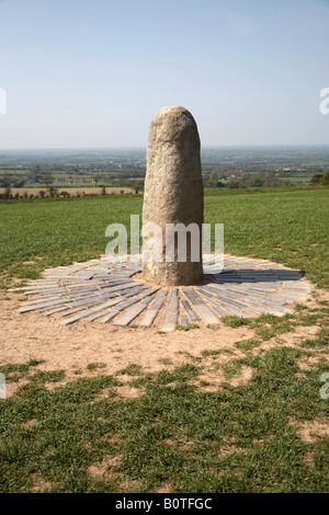 the lia fail stone of destiny on the forradh royal seat area of the hill of tara teamhair na ri hill of the king archaeological Stock Photo