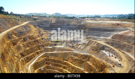 Waihi open cast gold mine in new zealand Stock Photo