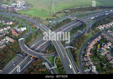 Aerial view M6 motorway at Great Barr Birmingham under construction in ...
