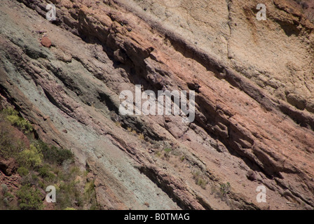 Coloured volcanic rocks Stock Photo