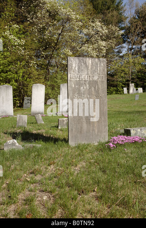 New England graveyard during the spring months Stock Photo