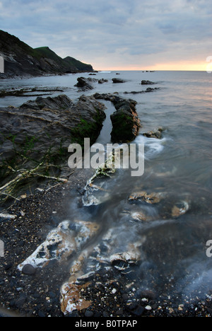 Stormy view to Cambeak from Crackington Haven, North Cornwall, England, UK. Stock Photo