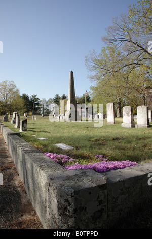 New England graveyard during the spring months Stock Photo