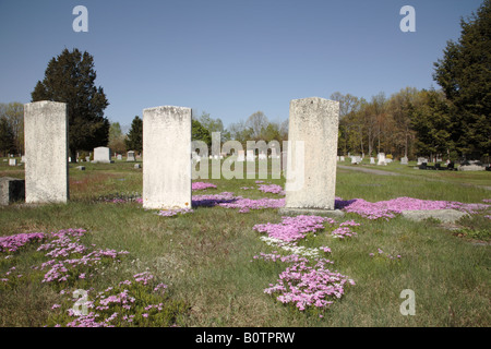 New England graveyard during the spring months Stock Photo