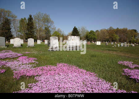 New England graveyard during the spring months Stock Photo