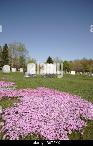 New England graveyard during the spring months Stock Photo