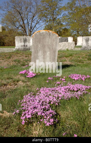 New England graveyard during the spring months Stock Photo