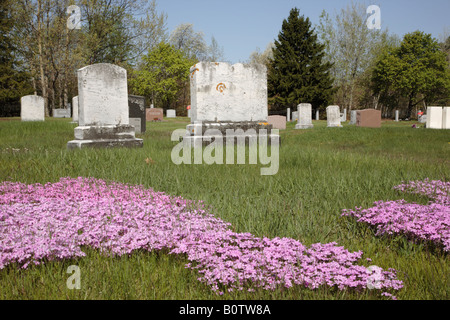 New England graveyard during the spring months Stock Photo