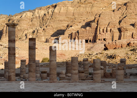 Royal Tombs in front of al Khubtha mountain, columns of the Great ...