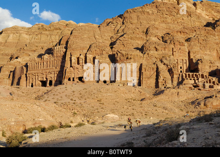 The Royal Tombs carved out of the west face of al Khubtha mountain ...