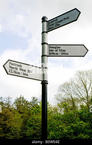 Signpost Riverside Gardens Armoy Antrim Northern Ireland Stock Photo
