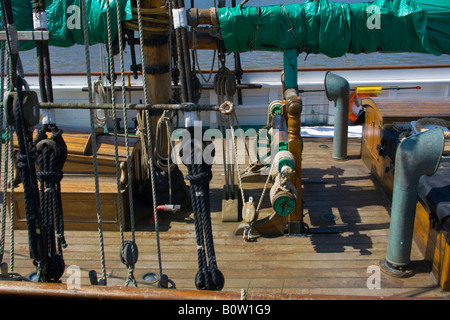 The deck of the Kathleen May moored Bideford Devon England UK Stock Photo