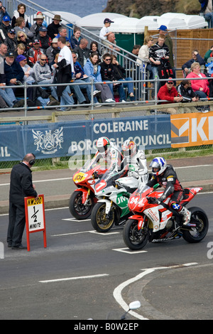 Start of CP Hire Superstock Race 2008 International North West 200 Northern Ireland Stock Photo