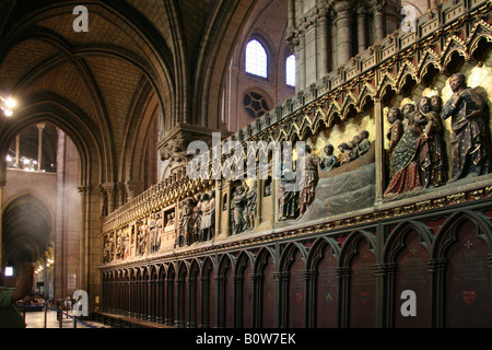 Interior, Notre Dame Cathedral, Paris, France Stock Photo