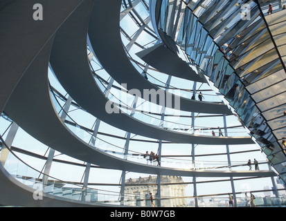 Glass dome of the Reichstag building in Berlin, Germany Stock Photo