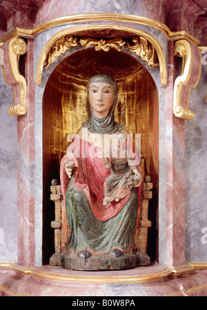 Romanesque Madonna, St. George Parish Church, Ruhpolding, Upper Bavaria, Bavaria, Germany Stock Photo