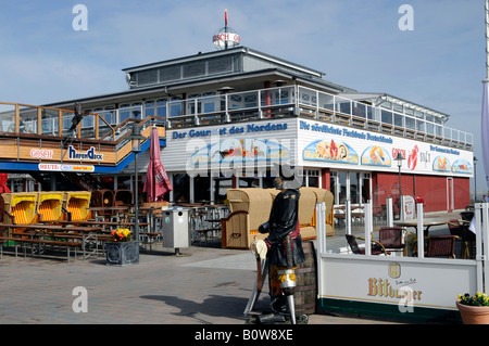 Gourmet restaurant at List harbour, Sylt, North Frisian island, Schleswig-Holstein, Germany, Europe Stock Photo