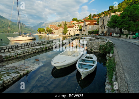 Historic city Perast, UNESCO-World Heriage Site Gulf of Kotor, Montenegro, Crna Gora, Balkans Stock Photo