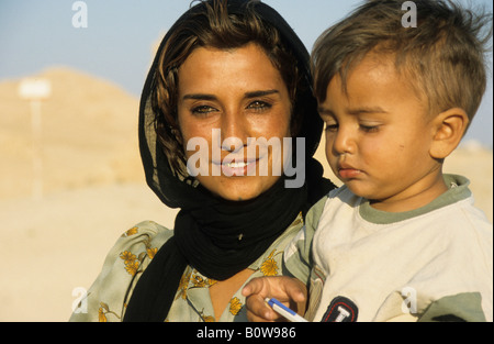 Syrian woman and child, Palmyra, Syria, Middle East