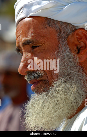 Portrait of a bearded Omani man, Nizwa, Oman, Middle East Stock Photo