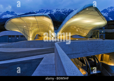Hungerburgbahn Railway, summit station designed by stararchitect Zaha Hadid, Innsbruck, Tyrol, Austria, Europe Stock Photo