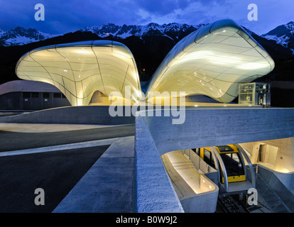 Hungerburgbahn Railway, summit station designed by stararchitect Zaha Hadid, Innsbruck, Tyrol, Austria, Europe Stock Photo