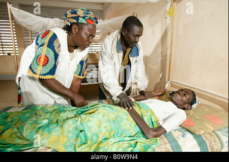 HIV/AIDS patient in hospital, Garoua, Cameroon, Africa Stock Photo