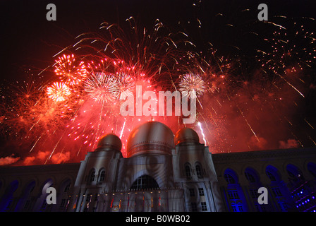 Fireworks display during Colours Of Malaysia celebration at Putrajaya,Malaysia Stock Photo