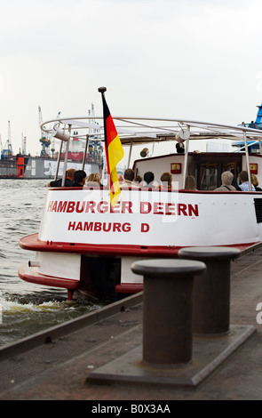 ferry boat "Hamburger Deern" at St. Pauli Landungsbrucken, Hamburg harbour Stock Photo