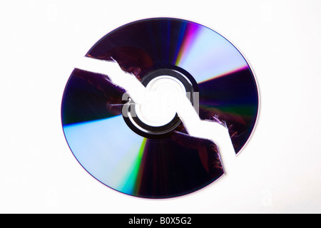 A compact disc broken in half Stock Photo