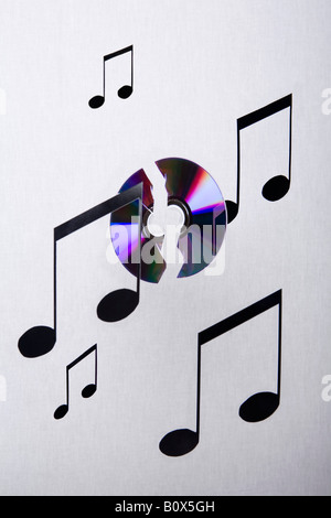 cd and musical notes Stock Photo - Alamy