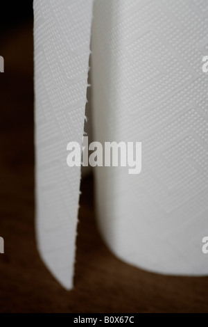 Extreme close-up, toilet paper roll Stock Photo