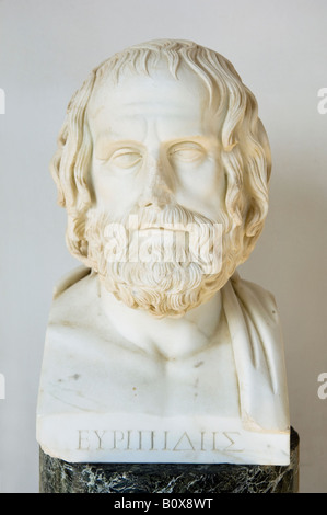 Bust of a Greek Philosopher. The Collonade of the Muses. Achilleion, Corfu, Greece. Stock Photo