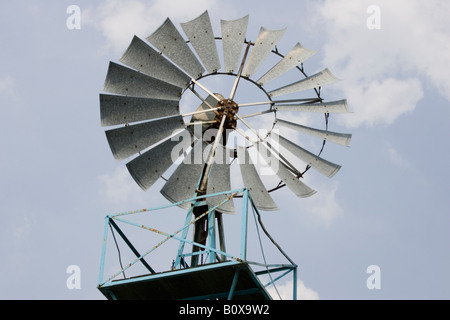 Wind powered water pump Centre for Alternative Technology Wales UK Stock Photo
