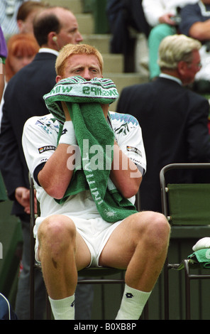 German tennis player Boris Becker at Wimbledon in 1993 Stock Photo