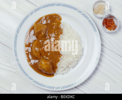 Chicken curry and rice Stock Photo